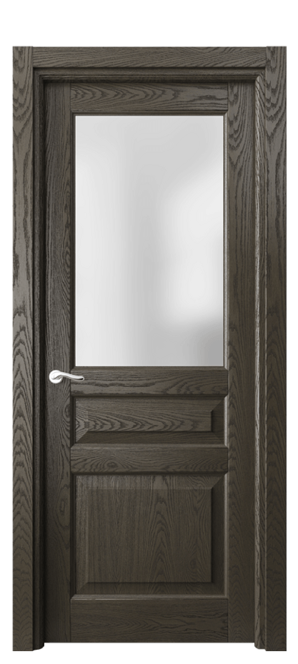 Межкомнатная дверь Lignum 0710 Дуб серый брашированный Сатинированное стекло Цена 149699 ₽ | Volhovec