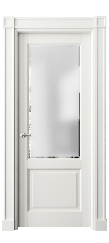 Межкомнатная дверь Toscana Plano 6302 Бук серый Сатинированное стекло с фацетом Цена 131939 ₽ | Volhovec