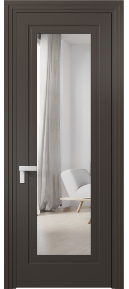 Дверь межкомнатная Rocca 8303 Матовый антрацит Двустороннее зеркало, триплекс Каскадный компланарный наличник МАН Цена 82899 ₽ Наличники уже входят в базовый комплект. Фабрика дверей Волховец 8 (800) 551 43 19 Межкомнатная дверь Rocca 8303 Матовый антрацит Двустороннее зеркало, триплекс Цена 82899 ₽ | Volhovec