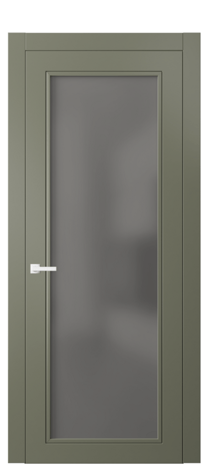 Межкомнатная дверь Neo Classic 8000 Матовый оливковый тёмный Сатинированное серое стекло, триплекс Цена 3890 AZE | Volhovec