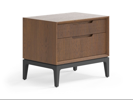 Мебель Тумба прикроватная Velvet 2 ящика. Цвет Дуб каштановый матовый. Материал Массив дуба матовый. Коллекция Тумба прикроватная Velvet 2 ящика. Картинка.