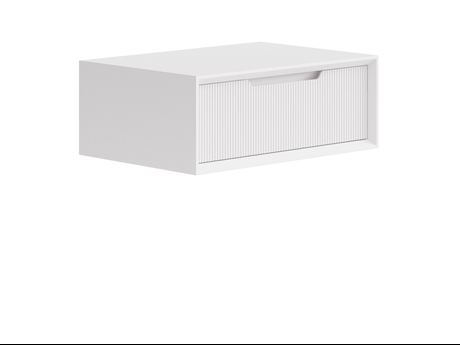 Мебель Тумба подвесная прикроватная Velvet 1 ящик. Цвет Матовый пудровый белый. Материал Гладкая эмаль. Коллекция Тумба подвесная прикроватная Velvet 1 ящик. Картинка.