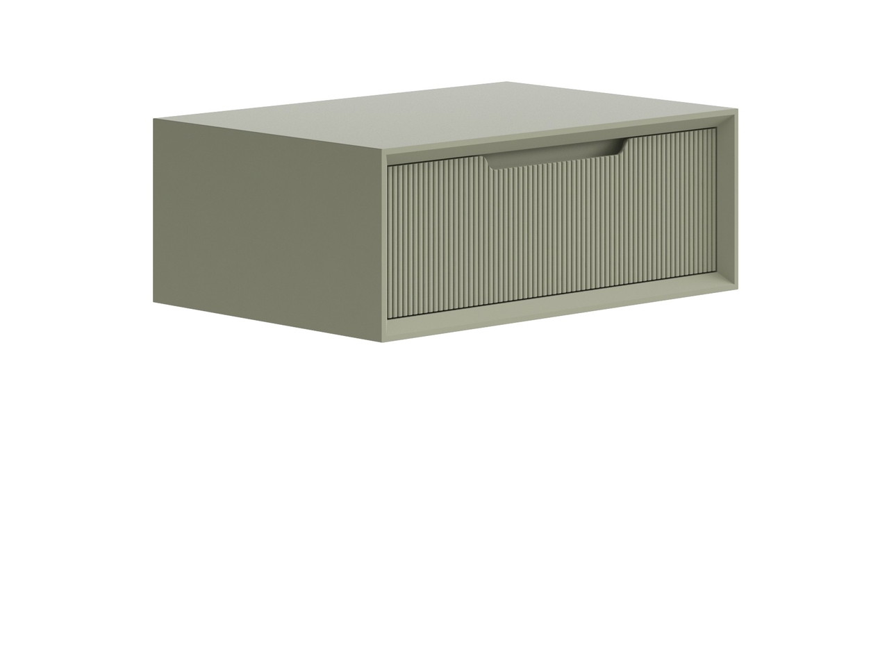 Тумба подвесная прикроватная Velvet 1 ящик Матовый оливковый тёмный