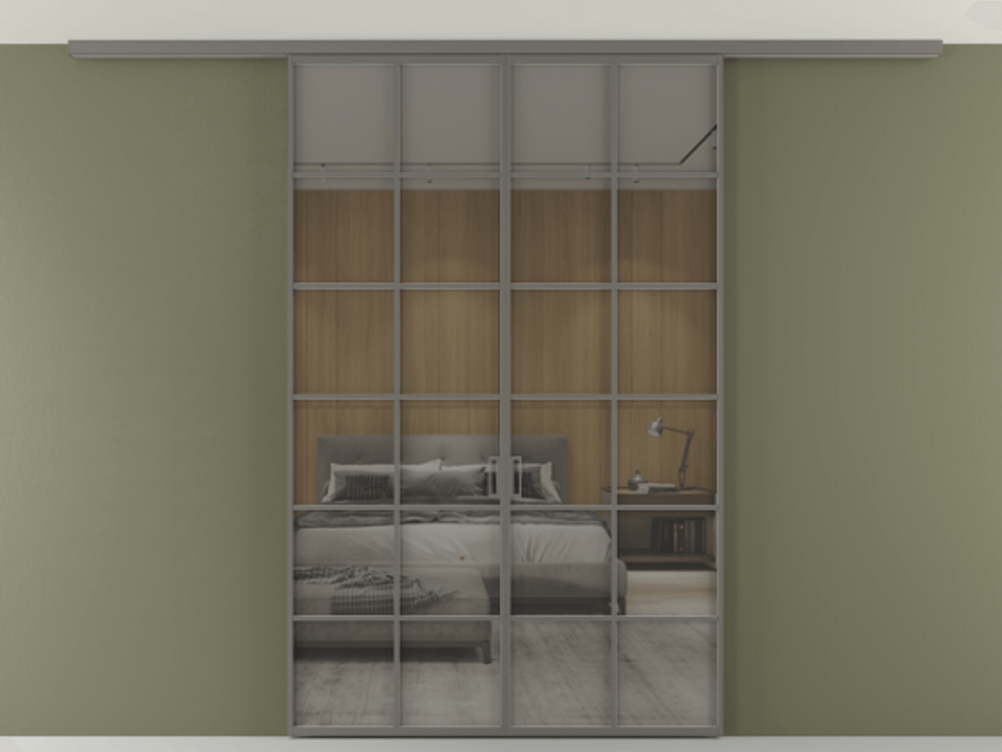 Перегородка Формато вдоль стены на потолок 2 створки АЛПР 040.05 Алюминий классический серый Рефлективное серое стекло "Стопсол", калёное. Цена 230088 ₽ 1. Полотно 2 шт. (800/2100 мм)
2. Комплект установки раздвижной системы
3. Базовый комплект фурнитуры
4.Ручка Рондо. Фабрика дверей Волховец 8 (800) 551 43 19 Перегородка Формато вдоль стены на потолок 2 створки АЛПР 040.05 Алюминий классический серый Рефлективное серое стекло "Стопсол", калёное Цена 230088 ₽ | Volhovec