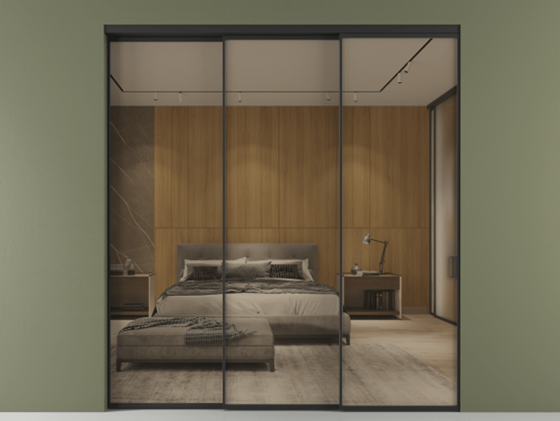 Перегородка Formato внутри проёма 3 створки с синхронным механизмом АЛПР 040.01 Алюминий Черный Рефлективное бронзовое стекло "Stopsol", калёное. Скрытый короб ЧЕР Цена 379900 ₽ 1. Полотно 3 шт. (800/2100 мм)
2. Комплект установки раздвижной системы
3. Базовый комплект фурнитуры
4. Комплект фурнитуры телескопик синхро-2
5.Ручка RONDO
. Фабрика дверей Волховец 8 (800) 551 43 19 Перегородка Formato внутри проёма 3 створки с синхронным механизмом АЛПР 040.01 Алюминий Черный Рефлективное бронзовое стекло "Stopsol", калёное Цена 379900 ₽ | Volhovec