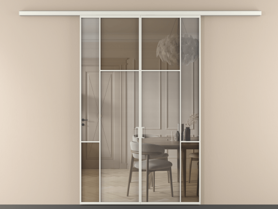 Перегородка Mosaic вдоль стены двустворчатая #VENDORCODE# #FURNISH# #GLASS# Цена #PRICE# #CURRENCY# | Volhovec