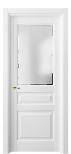 Межкомнатная дверь 0710 ДБС Сатинированное стекло с фацетом. Цвет Дуб белоснежный. Материал Массив дуба эмаль. Коллекция Лигнум. Фото. Дверь межкомнатная 0710 ДБС Сатинированное стекло с фацетом. Цвет Дуб белоснежный. Материал Массив дуба эмаль. Коллекция Лигнум. Картинка.