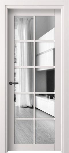 Дверь межкомнатная 2106 ПЭКС ДВ ЗЕР. Цвет ПЭТ кремово-серый. Материал ПЭТ. Коллекция Neo. Картинка.