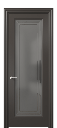 Дверь межкомнатная 8400 МАН Серый сатин с гравировкой. Цвет Матовый антрацит. Материал Гладкая эмаль. Коллекция Mascot. Картинка.