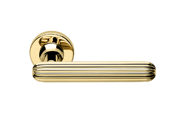 Ручки для дверей Ручка дверная Цеппелин. Цвет Полированное золото. Коллекция Цеппелин. Картинка.